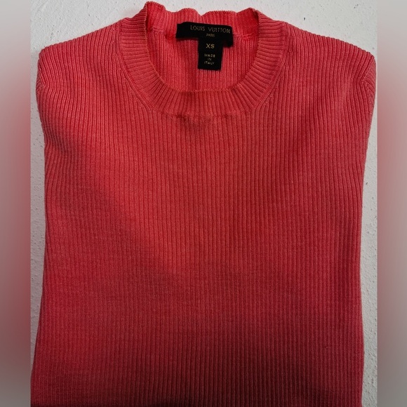 Louis Vuitton Salmon Pink Cashmere & Silk blend Short Sleeve Top - Picture 1 of 7